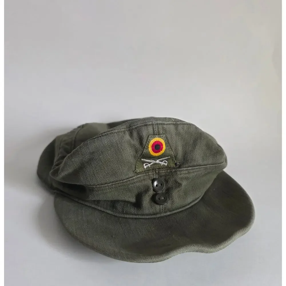 Vintage German Military Field Hat Olive Green Size 58 1959